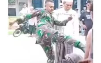 Oknum TNI di Deli Serdang Tendang Kepala Warga