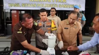 Polresta Samarinda Musnahkan 1 Kilo Sabu-sabu