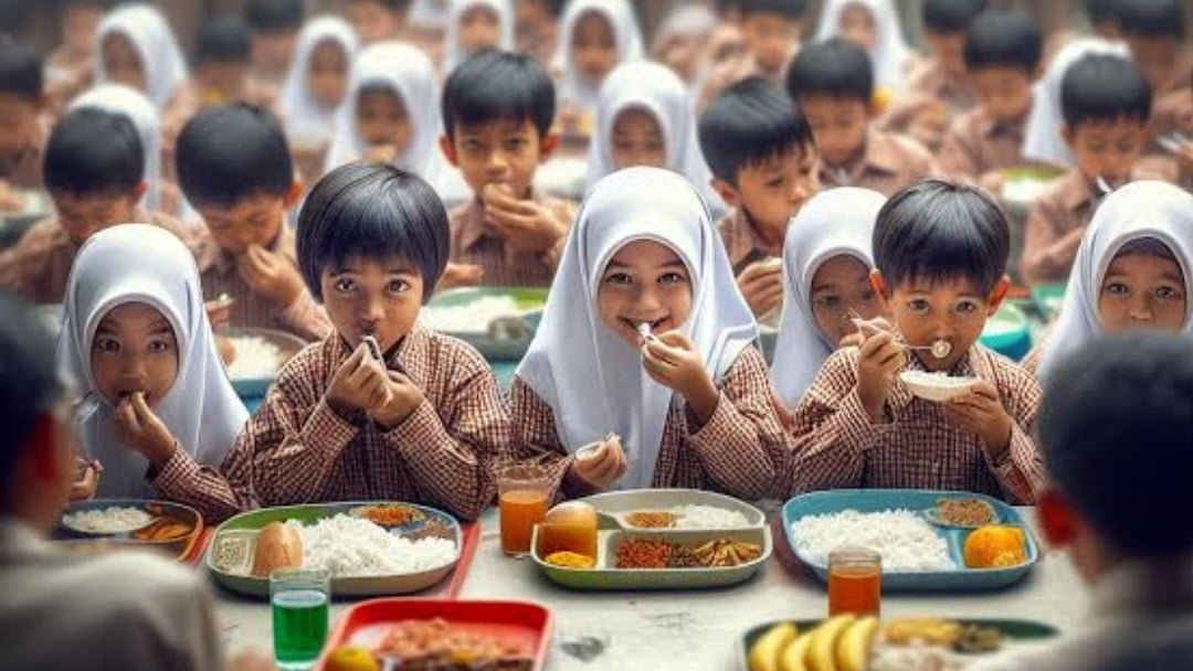 Foto AI Ilustrasi Makan Siang