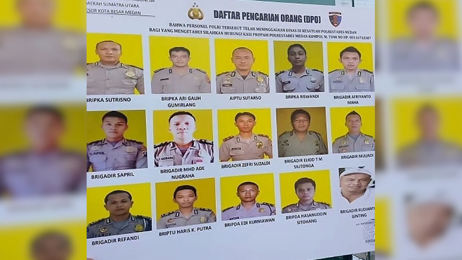 Foto Buron 15 anggota Polrestabes Medan Kasus COD