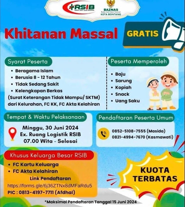 Flyer Khitanan Massal Rumah Sakit Islam Bontang
