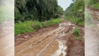 Jalan Berlumpur di Desa Libur Dinding Menghambat Akses Warga