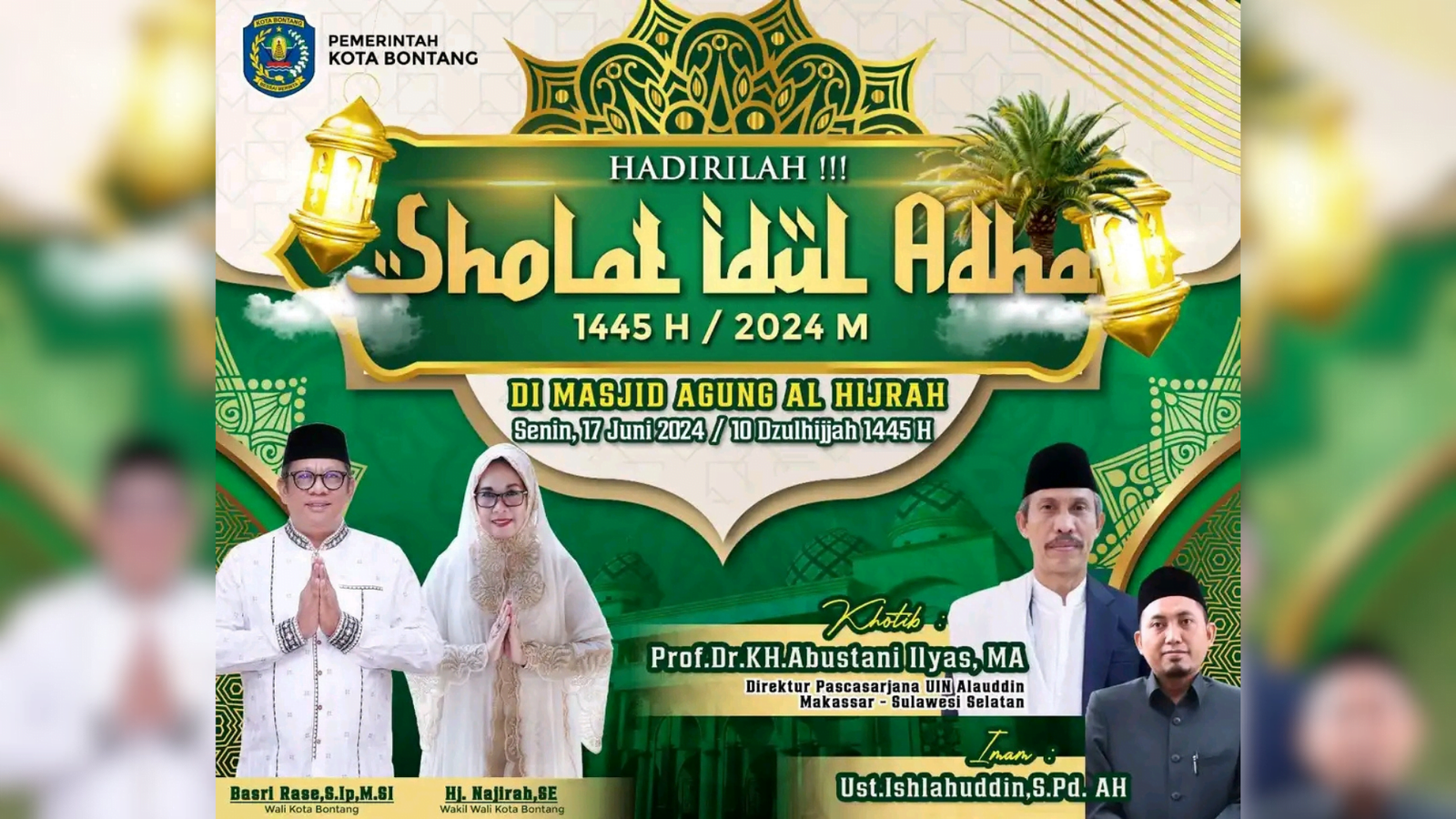 Pelaksanaan Sholat Iduladha 1445 H Masjid Agung Al Hijrah, Bontang