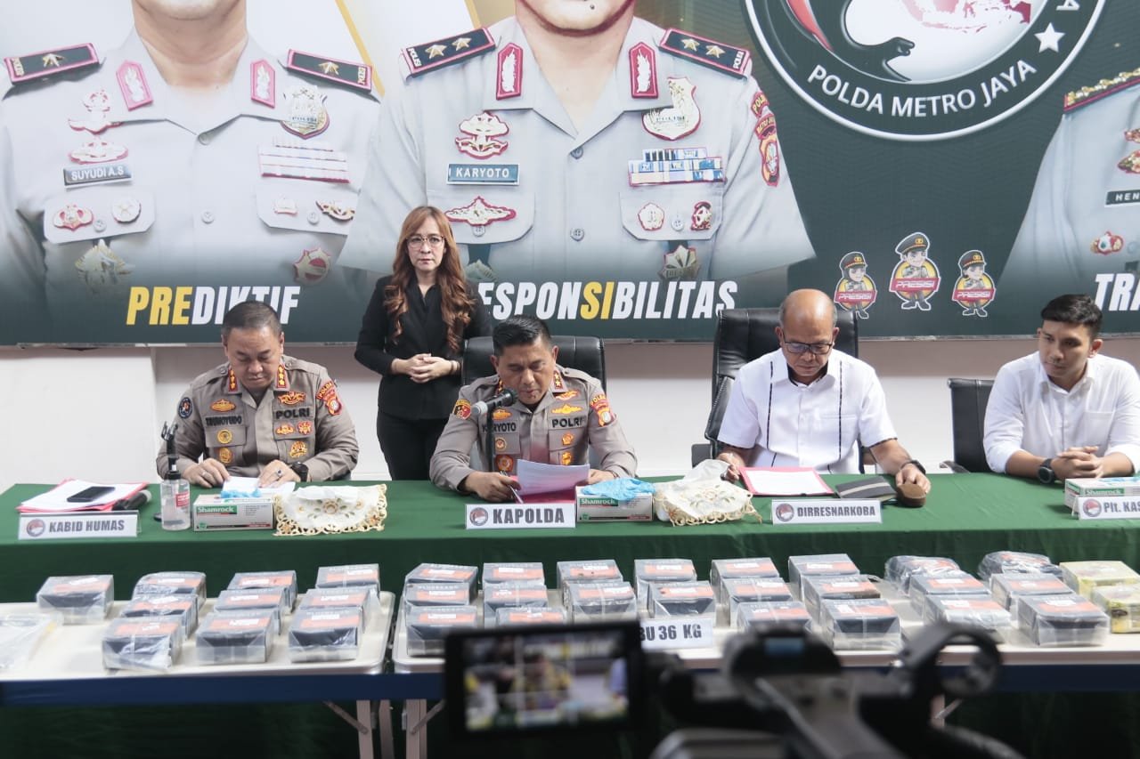 Press Release Penangkapan Kurir Sabu Sebanyak 36 Kilogram di Depok, Senin (17/6/2024)