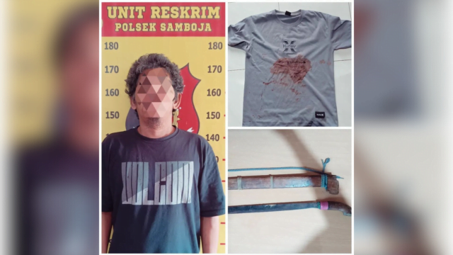 Pria Samboja Parangi Temannya Hingga Terluka Parah