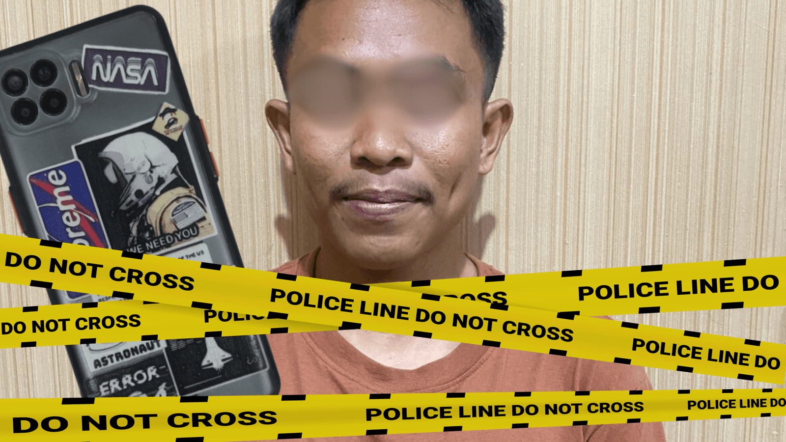 Juswandi (26), Pria yang berprofesi sebagai sopir sekaligus pencuri telepon genggam milik seorang wanita paruh baya saat berbelanja di pasar.