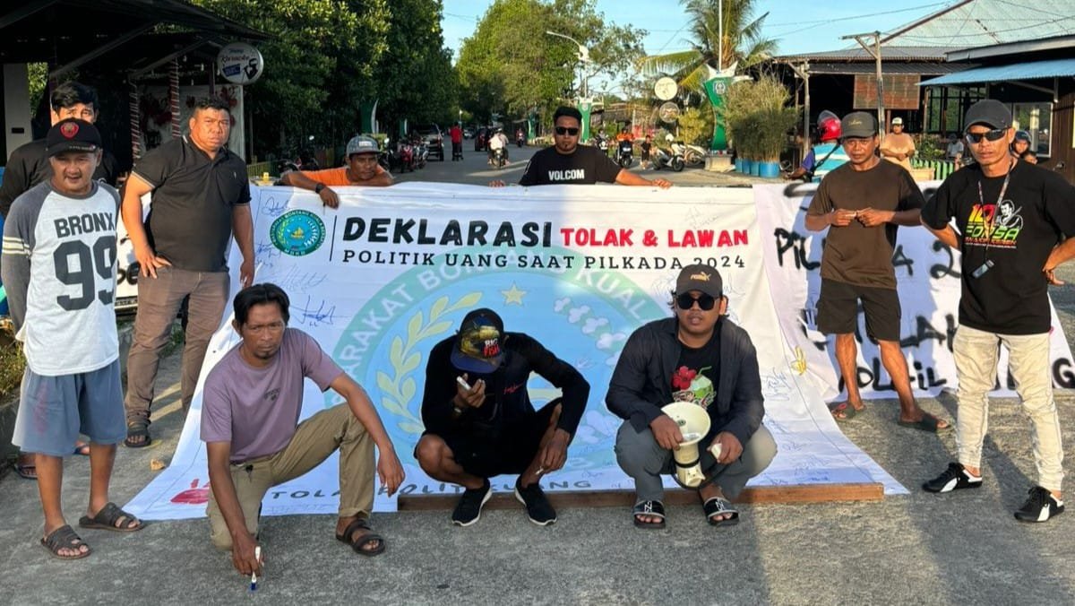 Pemuda Bontang Kuala Deklarasi Pilkada Damai, Tolak dan Lawan Politik Uang, Sabtu (23/11/2024).