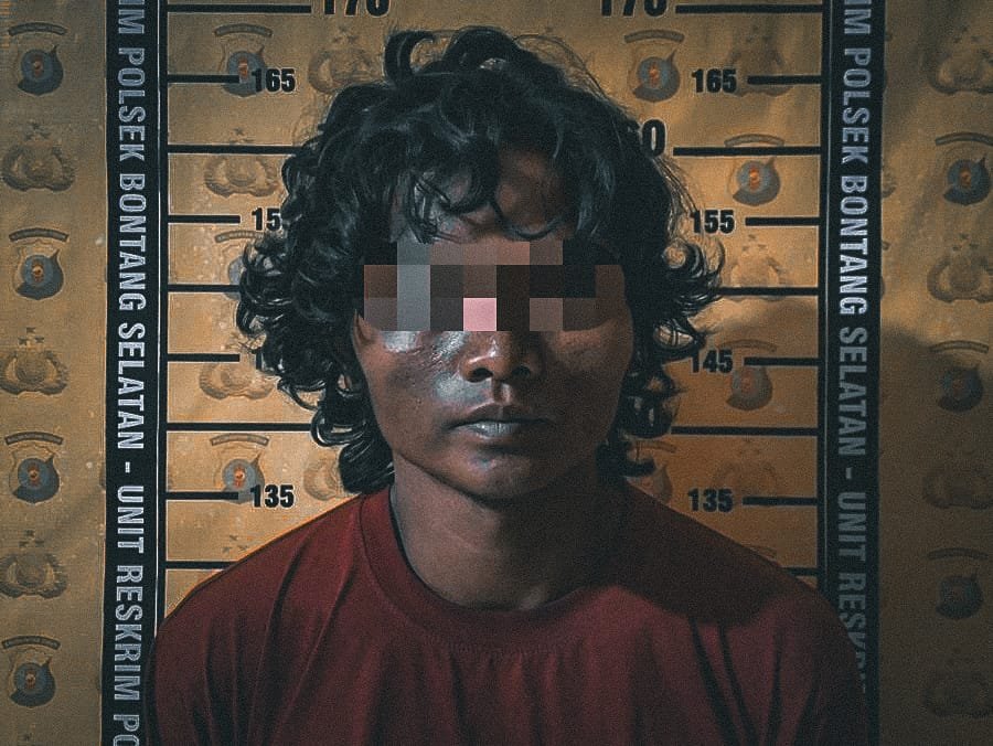 Terduga pelaku kasus pencurian kendaraan bermotor (curanmor) di Berbas Pantai, Kecamatan Bontang Selatan, Kamis, 13 Desember 2024.
