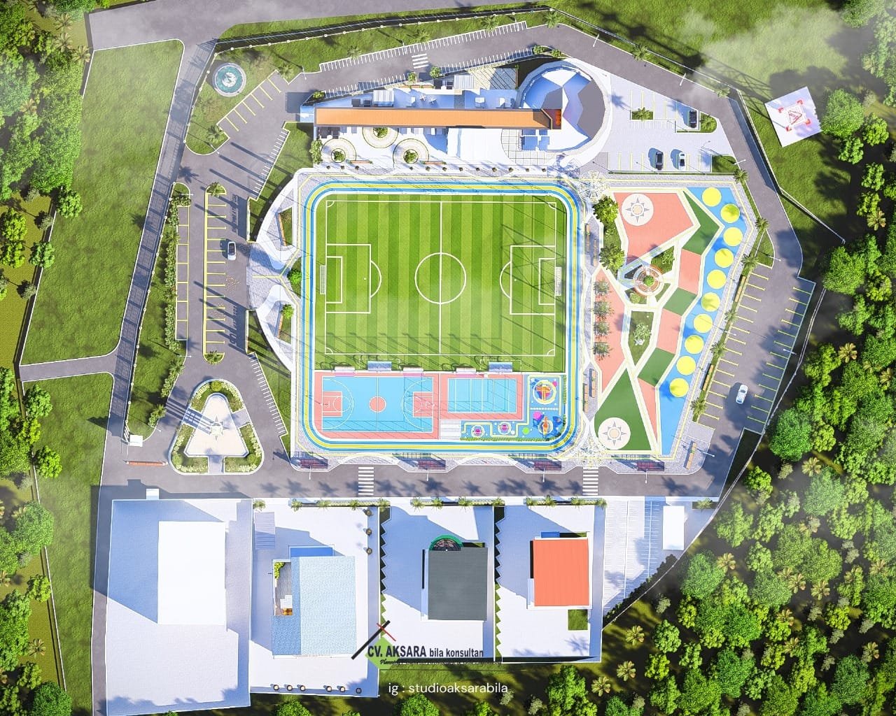 Maket Lapangan Mini Soccer HOP 1