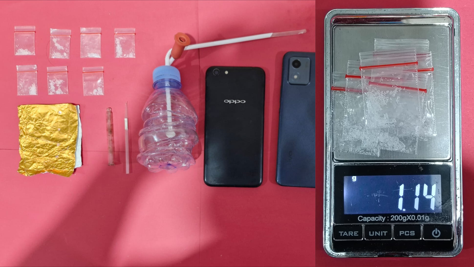 Sejumlah barang bukti peredaran sabu di Bontang Kuala berhasil diamankan polisi.