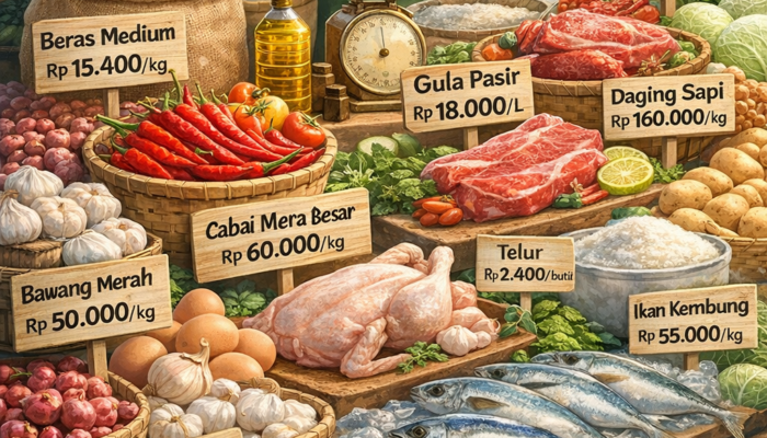 Update Harga Sembako Bontang 2 Maret 2026: Beras Stabil, Cabai dan Telur Alami Variasi Harga