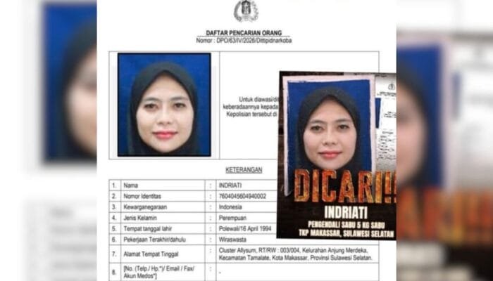 Residivis Kembali Beraksi, Perempuan Asal Polman Jadi DPO Kasus Sabu 5 Kg