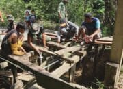 Gotong Royong di Gunung Telihan, Pemasangan Bronjong Jembatan TMMD Dikebut