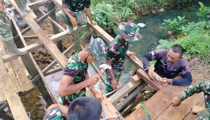 Akses Warga Dipermudah, Satgas TMMD Kebut Jembatan di Masdarling