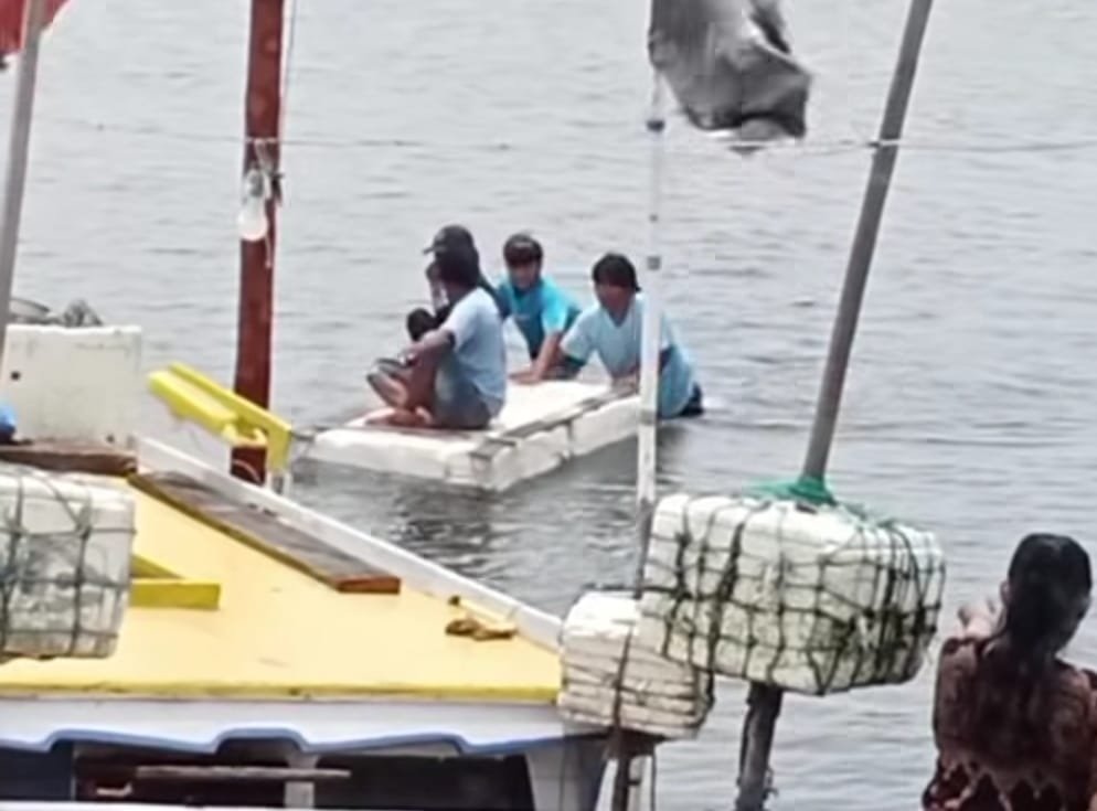 Tangkap layar video nelayan hilang di Bontang kembali dalam keadaan selamat. (NET)