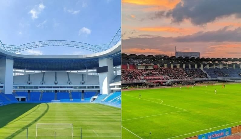 Dua stadion yang tengah bersiap menjadi tuan rumah perhelatan internasional AFF U-17. (FOTO: IST)