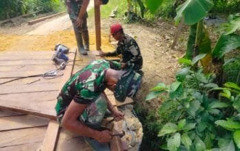 Pembangunan Jembatan TMMD Ke-128 Dikebut, Dukung Aktivitas Warga