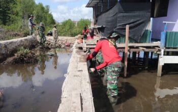 Gotong Royong Bersama Warga, Satgas TMMD Ke-128 Percepat Pengerjaan Badan Jalan