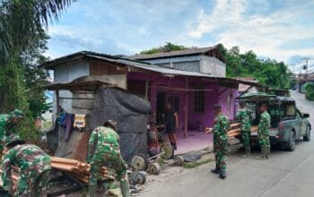 Wujud Kepedulian TNI, RTLH Milik Warga Loktuan Direhab Satgas TMMD