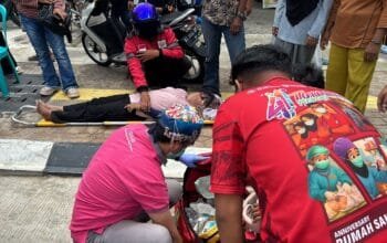 Tabrakan Dua Sepeda Motor di Depan Cafe Rangkong Bontang, Tiga Pengendara Terluka