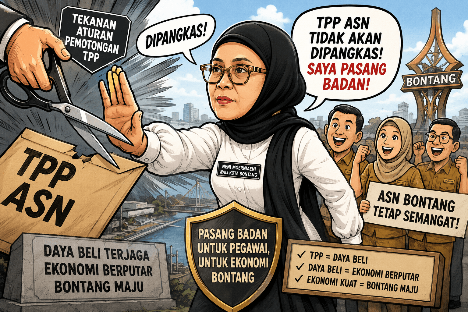 Ilustrasi Wali Kota Bontang, Neni Moerniaeni pasang badan soal TPP ASN.