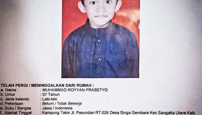 Hilang Sejak Senin Sore, Bocah 7 Tahun di Sangatta Utara Masih Dicari Polisi