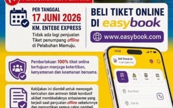 Mulai 17 Juni 2026, Tiket KM Entebe Express di Pelabuhan Mamuju Wajib Dibeli Secara Online