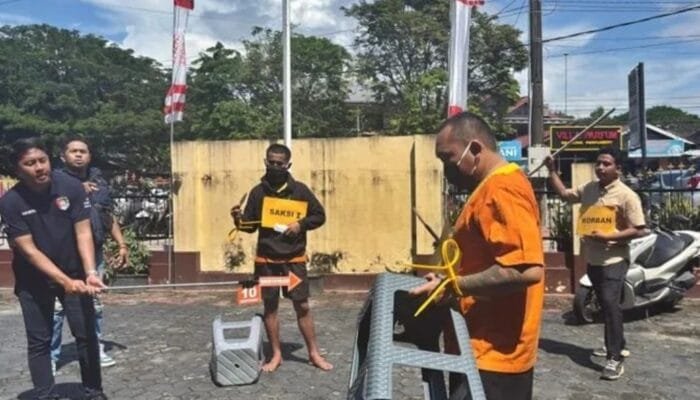 Rekonstruksi Duel Maut Pasar Sepinggan Balikpapan, 18 Adegan Diperagakan