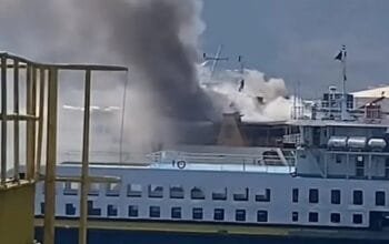 Api Muncul dari Ruang Laktasi Kapal, KMP Bontang Express 2 Terbakar saat Lego Jangkar di Banyuwangi