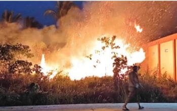 Api Lahan Ancam Rumah Warga di Bontang Lestari, Tiga Unit Damkar Berhasil Kendalikan Kebakaran