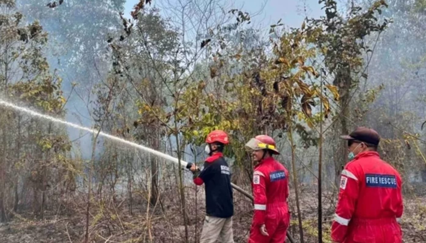 Tiga Jam Lebih Berjibaku, Petugas Jinakkan Kebakaran Lahan di Bontang Lestari