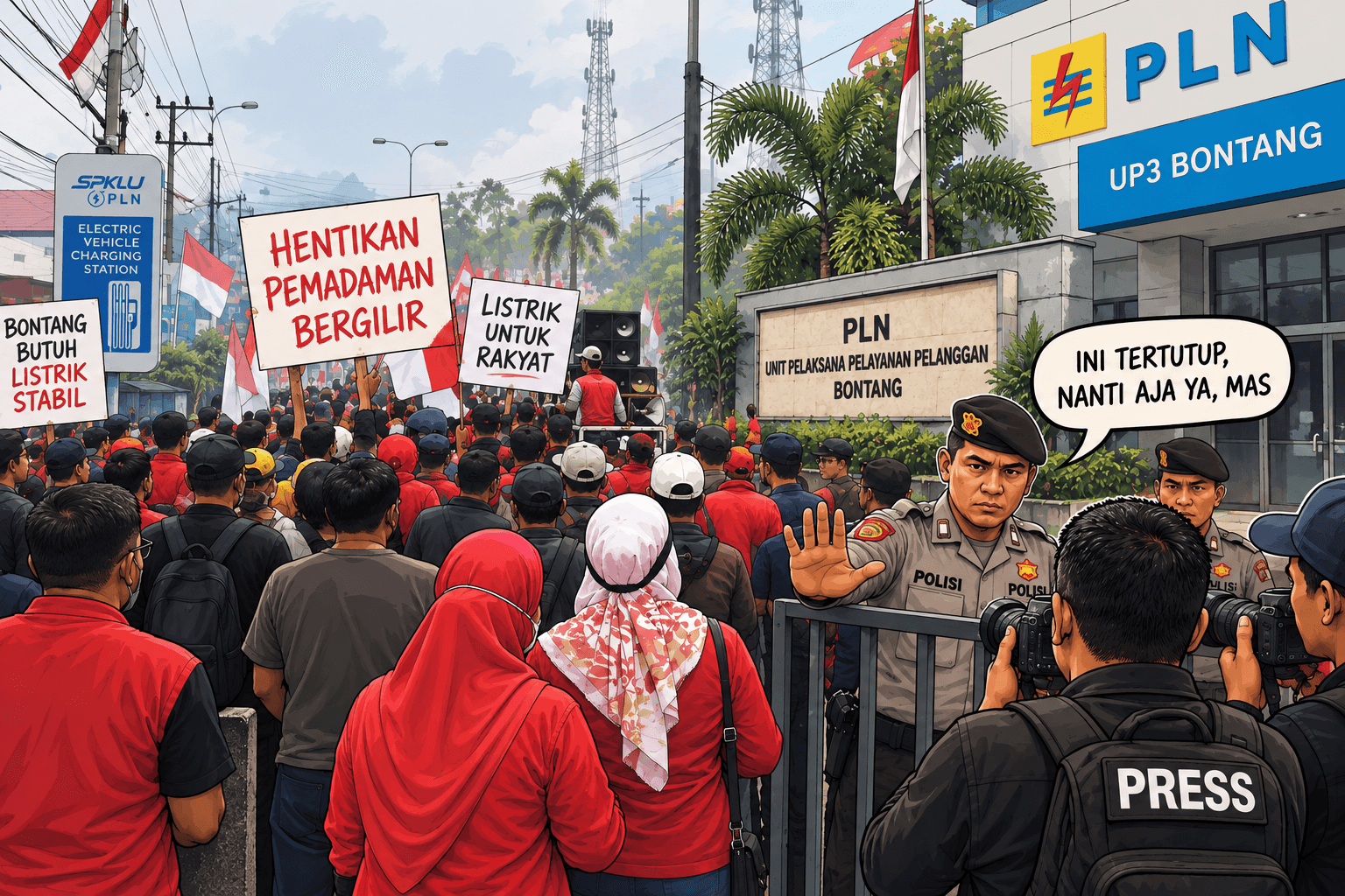Ilustrasi Demo PLN Bontang
