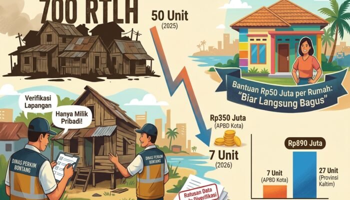 Ratusan Rumah Tak Layak Huni Antre Bantuan, APBD Bontang Hanya Jatah 7 Unit