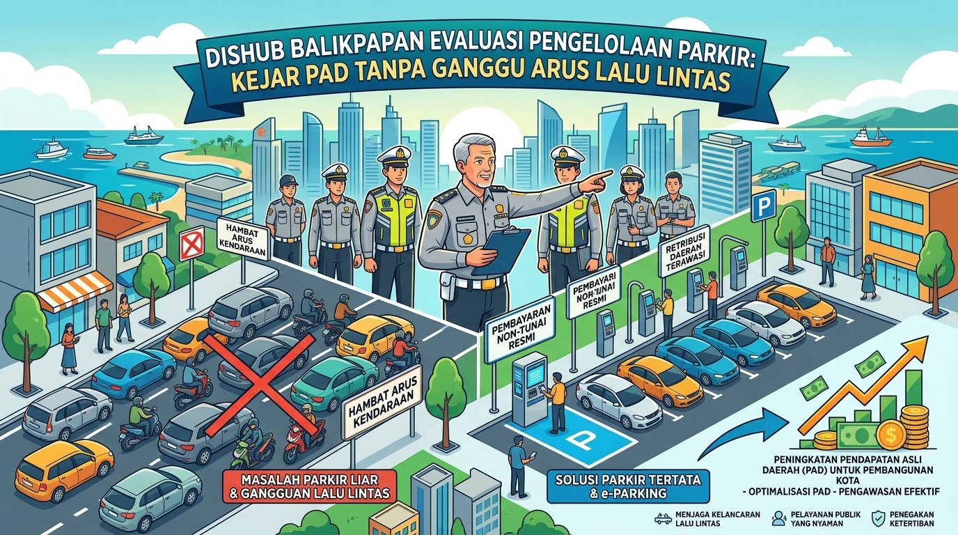 Dishub Balikpapan Evaluasi Parkir, Kejar PAD Tanpa Ganggu Arus Lalu Lintas