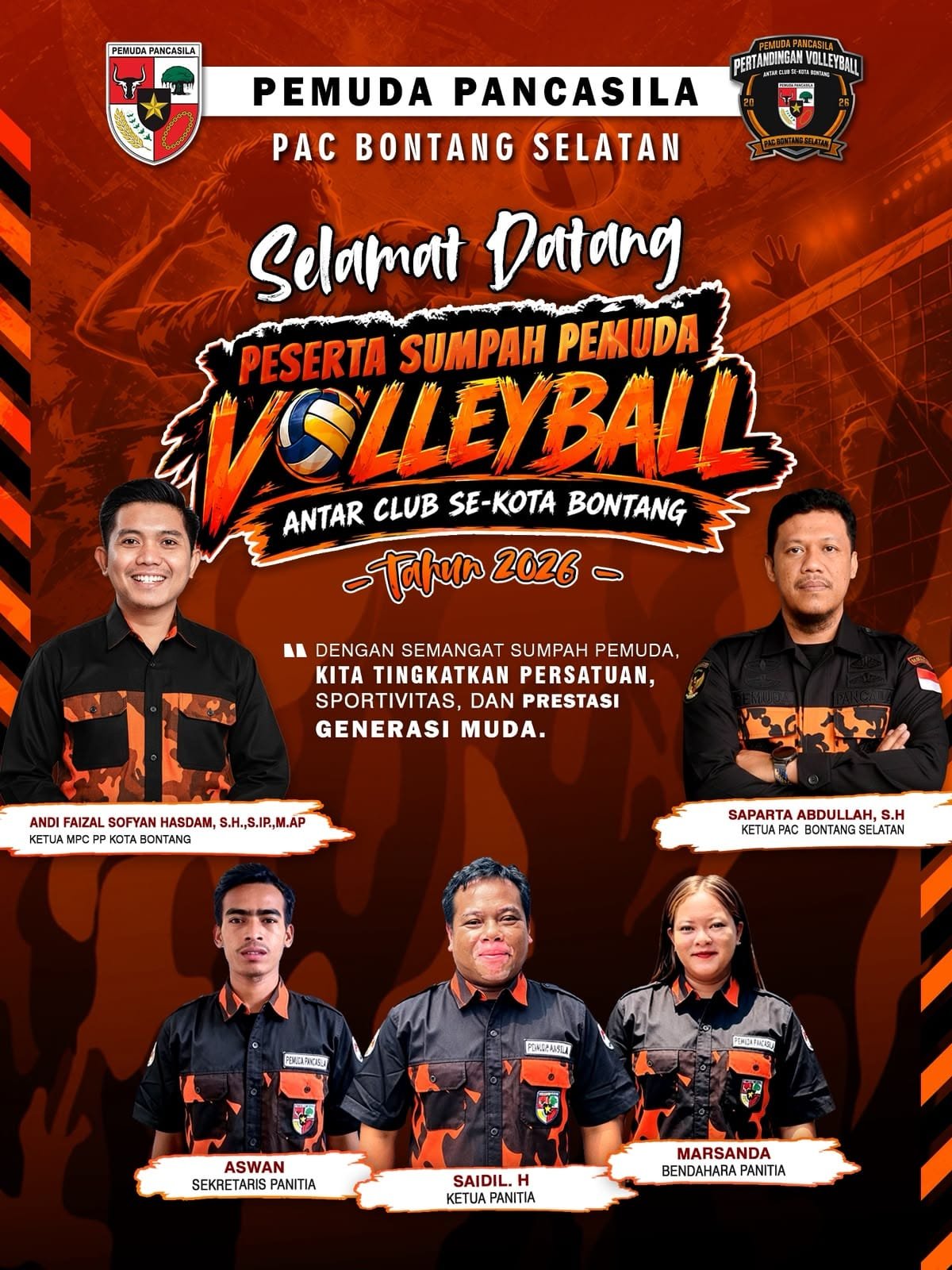 48 Tim Voli se-Bontang Berebut Gelar Juara Turnamen Pemuda Pancasila