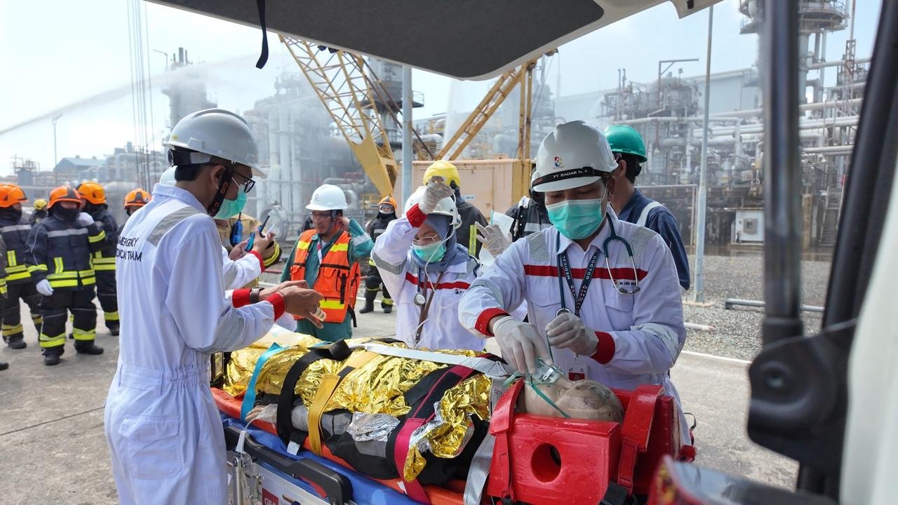 Simulasi kebocoran gas Badak LNG di Bontang